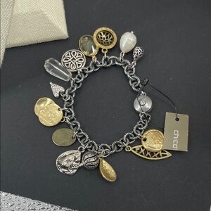 2.11.26-27 NWT Chico's Mixed Metal Magnetic Charm Bracelet